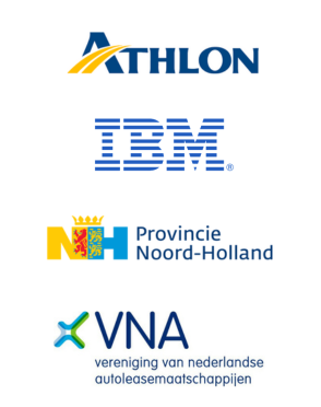 Logo's van Athlon, IBM, Provincie Noord-Holland en VNA